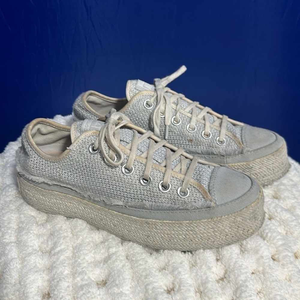 Converse Chuck Taylor Womens Low Top Platform Sneakers Mint Green Off White S 7 - Picture 5 of 9